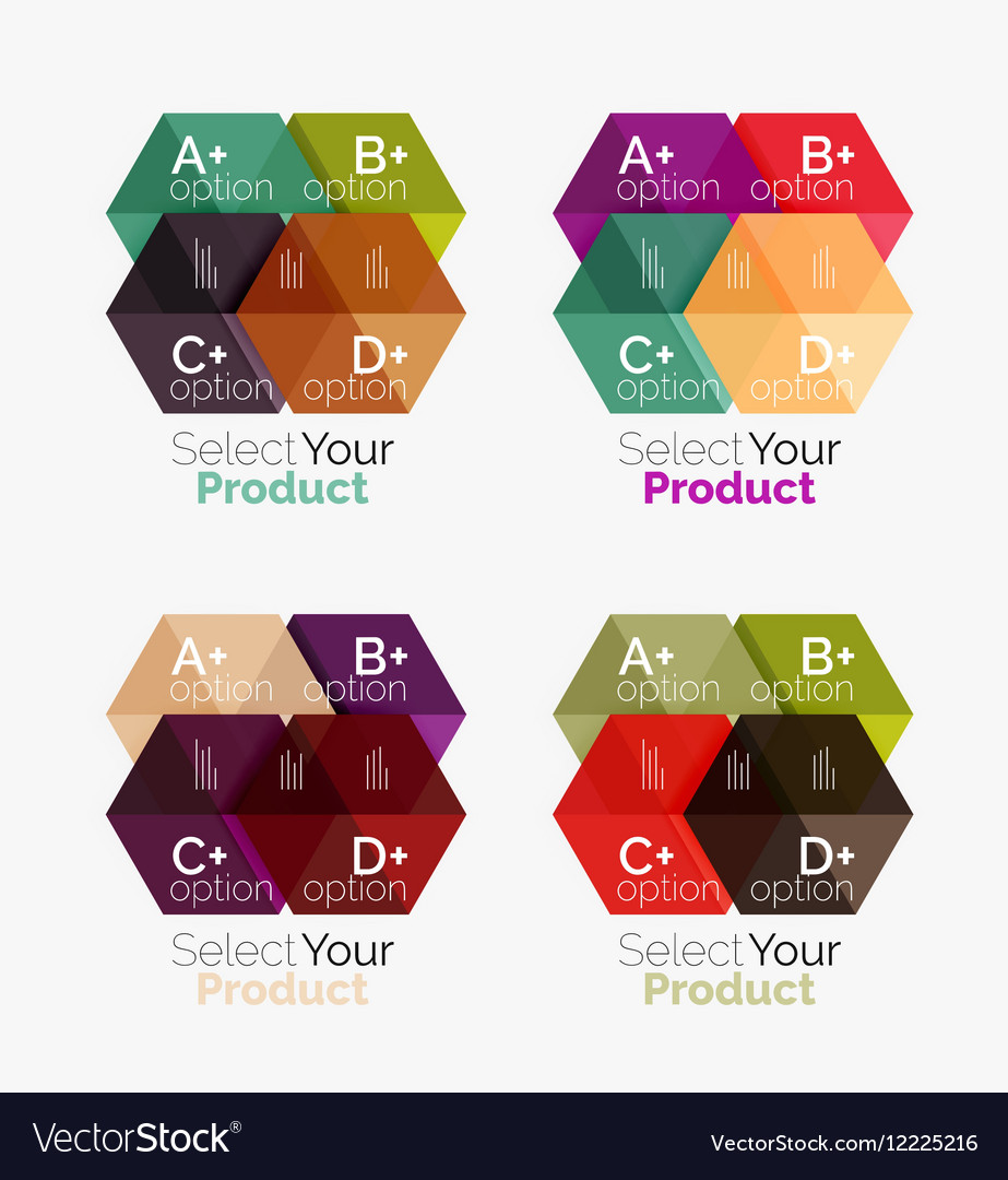Set of business hexagon layouts with text