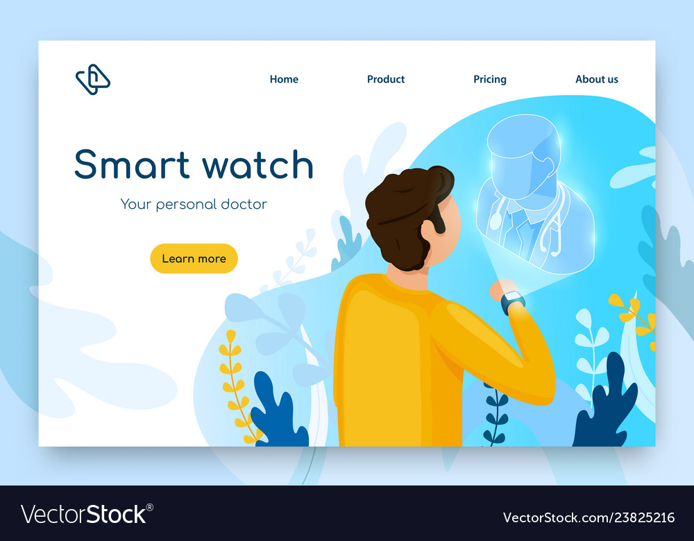 Smart Watches For Medical Purposes Website Vector Image