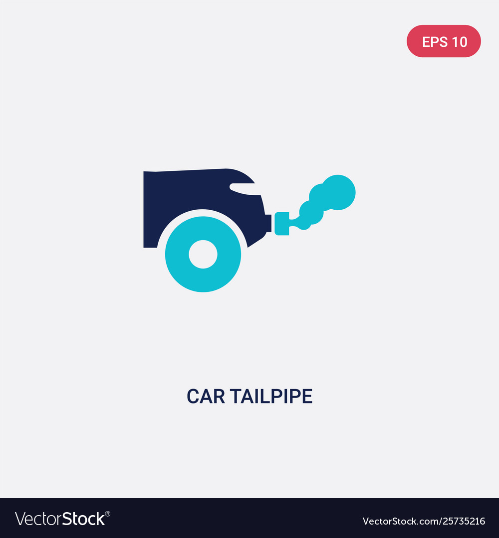 Two color car tailpipe icon from parts