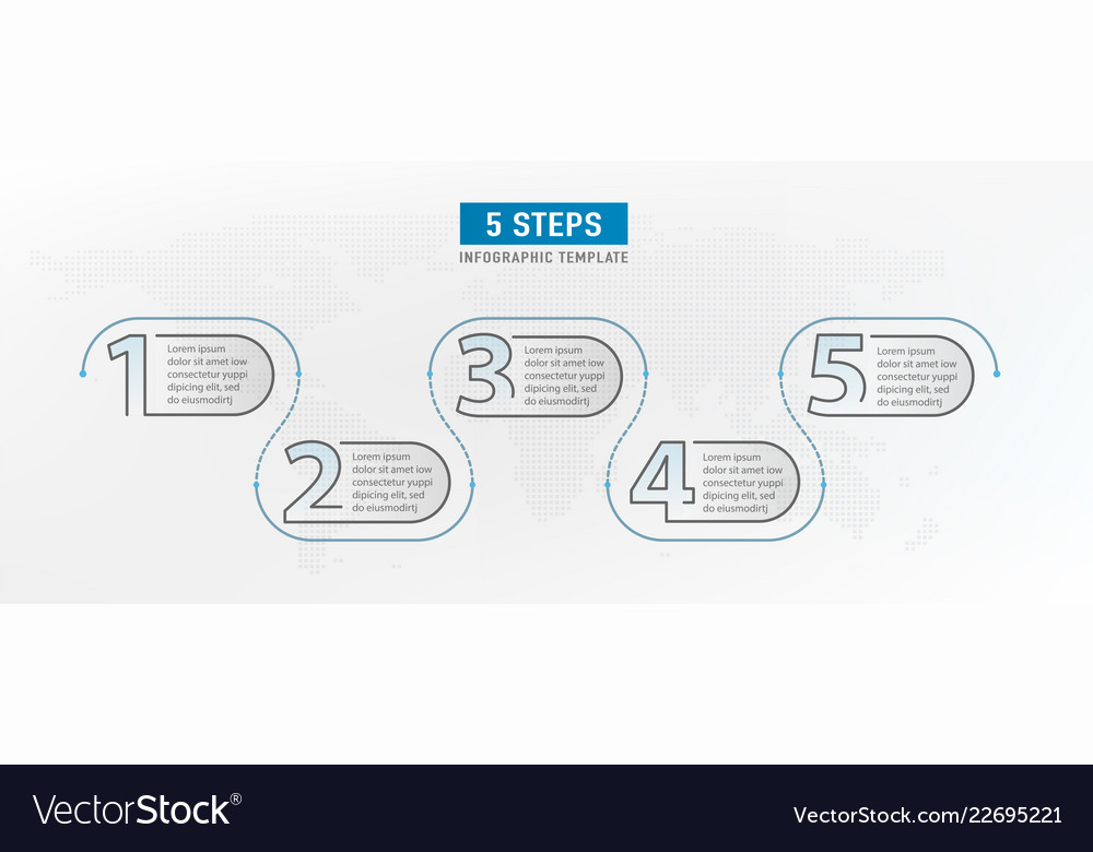 5 step elements workflow graphic design vector image 5 step elements workflow graphic design