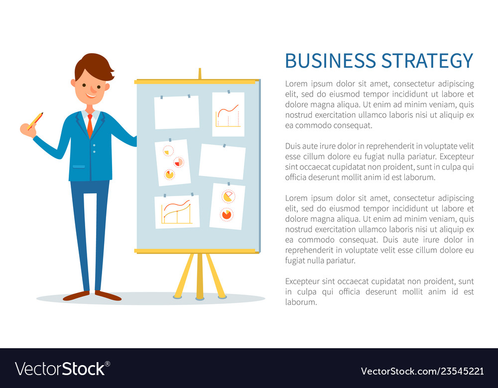 Business strategy poster businessman at seminar