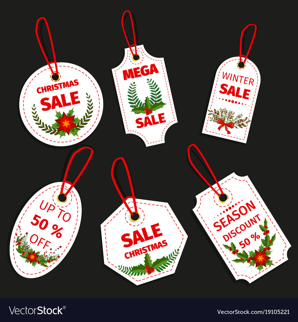 Christmas sale paper tag banner holiday discount