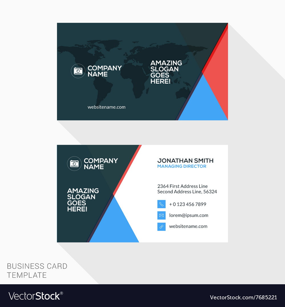 Creative business card template flat design