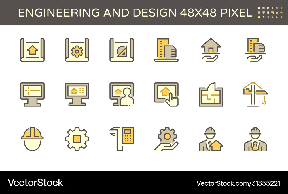 Engineering and architecture icon set design Vector Image