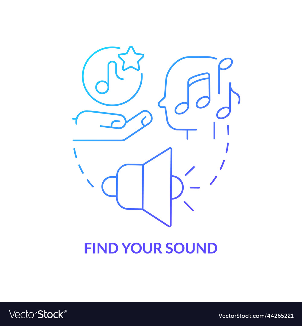 Find your sound blue gradient concept icon