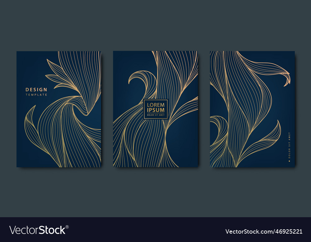 Japanese leaves art deco patterns floral Vector Image