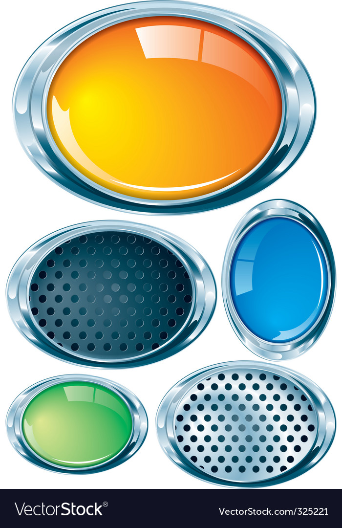 Metallic icons Royalty Free Vector Image - VectorStock