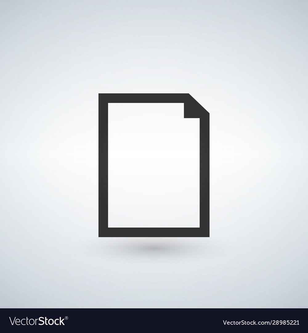 New blank document icon isolated for graphic Vector Image