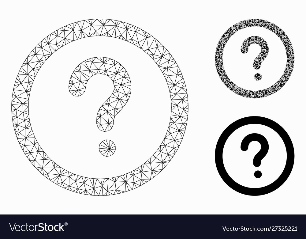 Question mesh network model and triangle vector image Question mesh network model and triangle