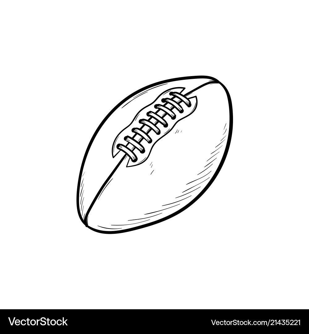 Rugby ball hand drawn outline doodle icon Vector Image