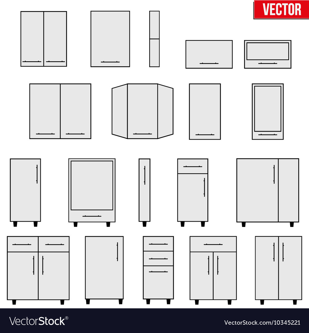 Set von modularen Küchenobjekten