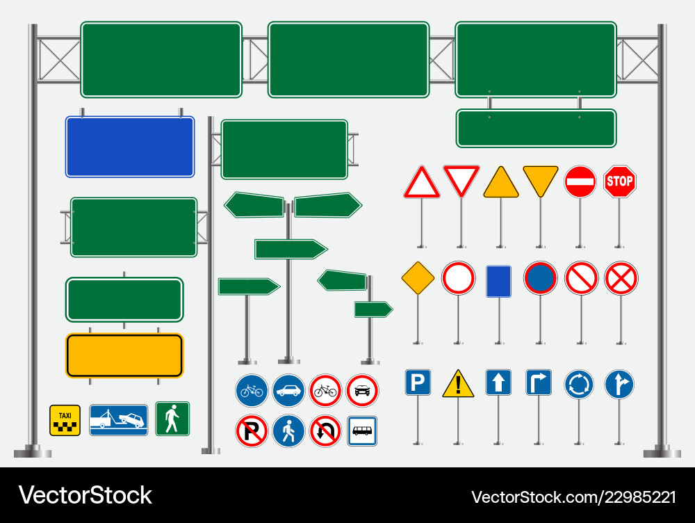 Set of street sign Royalty Free Vector Image VectorStock