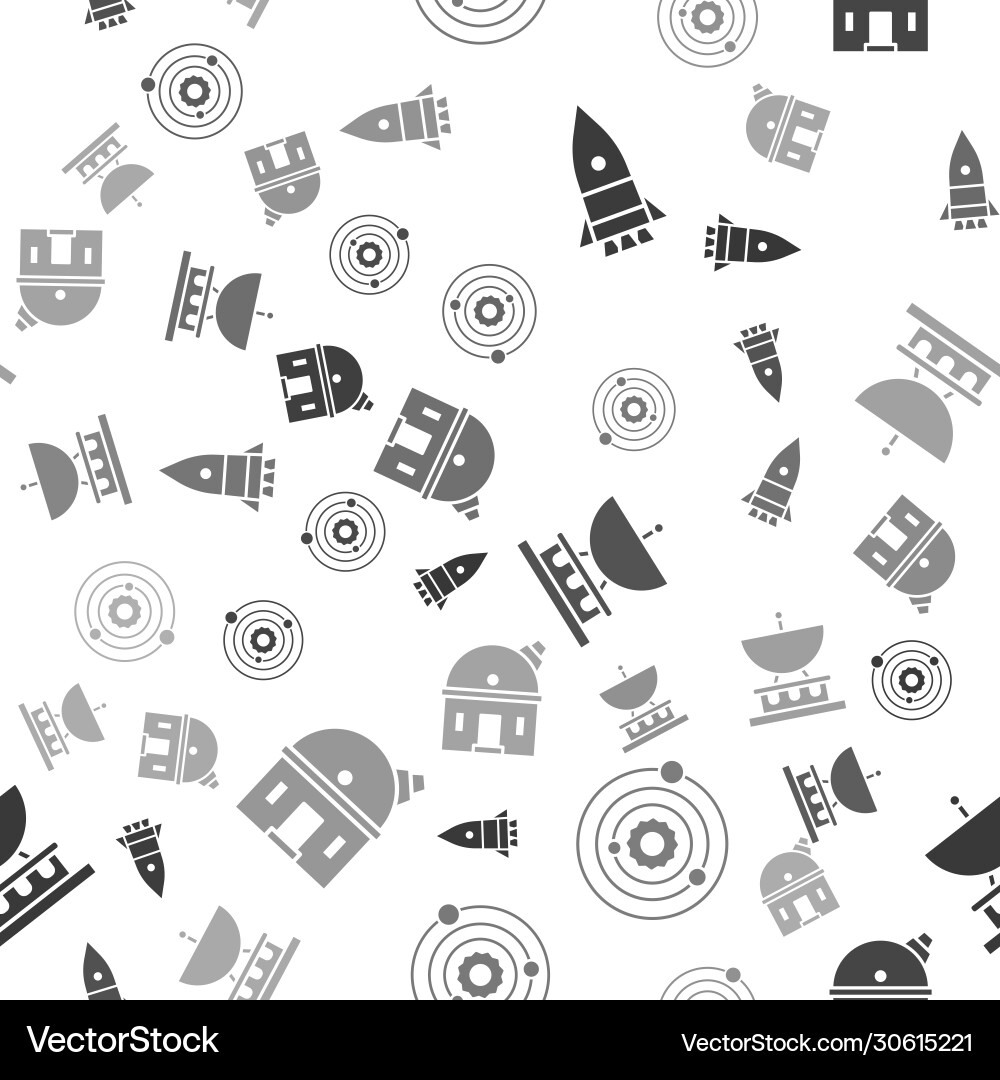 Set rocket ship solar system satellite dish Vector Image