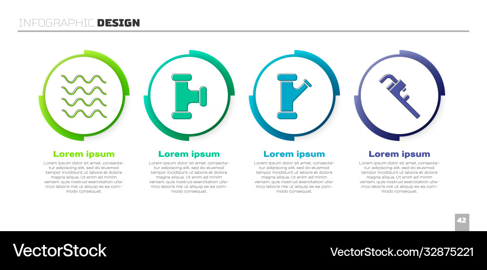 Set wave industry metallic pipe industry Vector Image