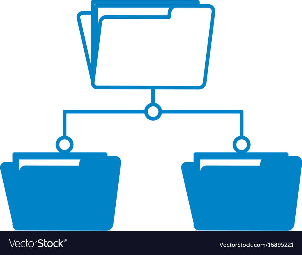 underskud Bage kapital Silhouette folder file data center server Vector Image