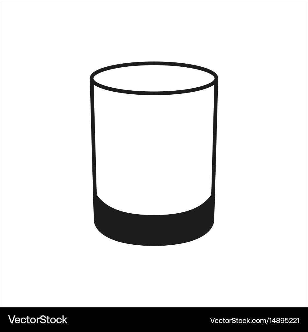 Single glass in simple monochrome style icon Vector Image