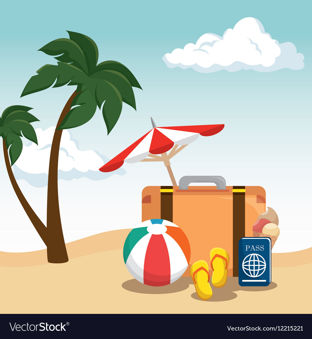 Summer holidays travel icon