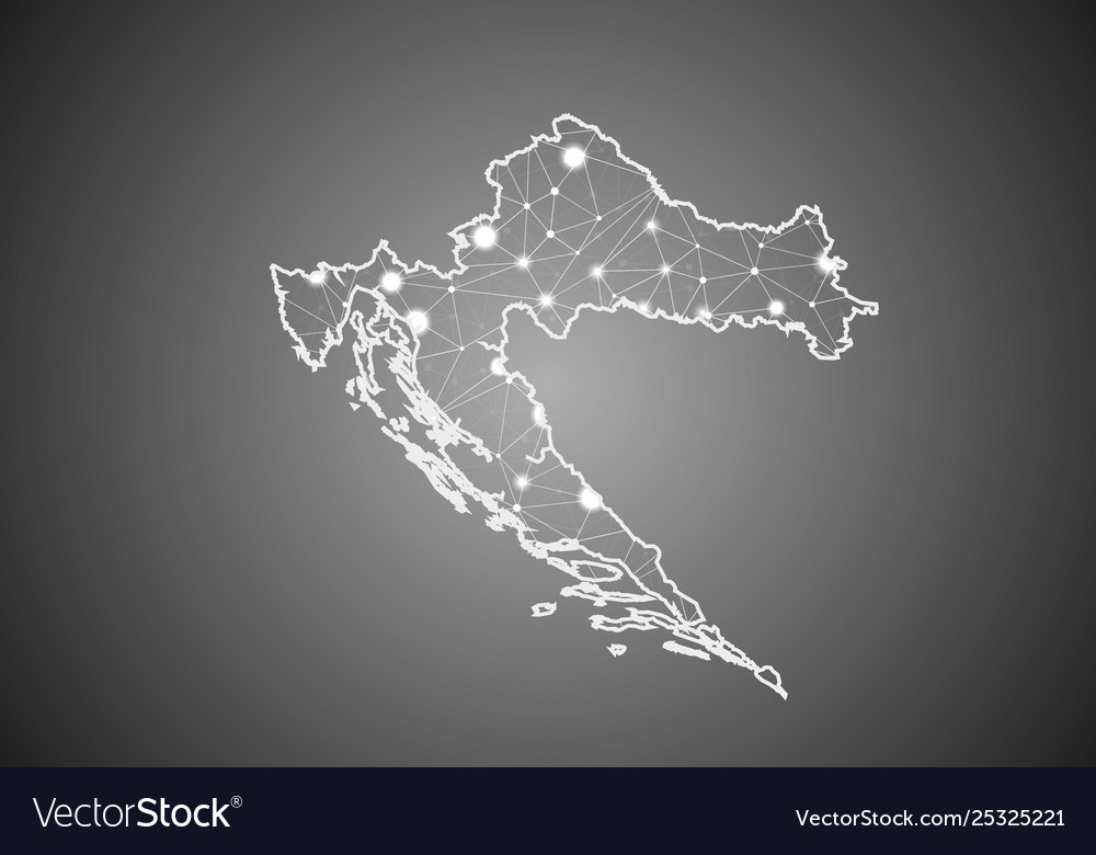 Wireframe mesh polygonal croatia map abstract