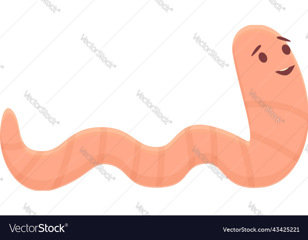 Worm icon cartoon soil compost Royalty Free Vector Image