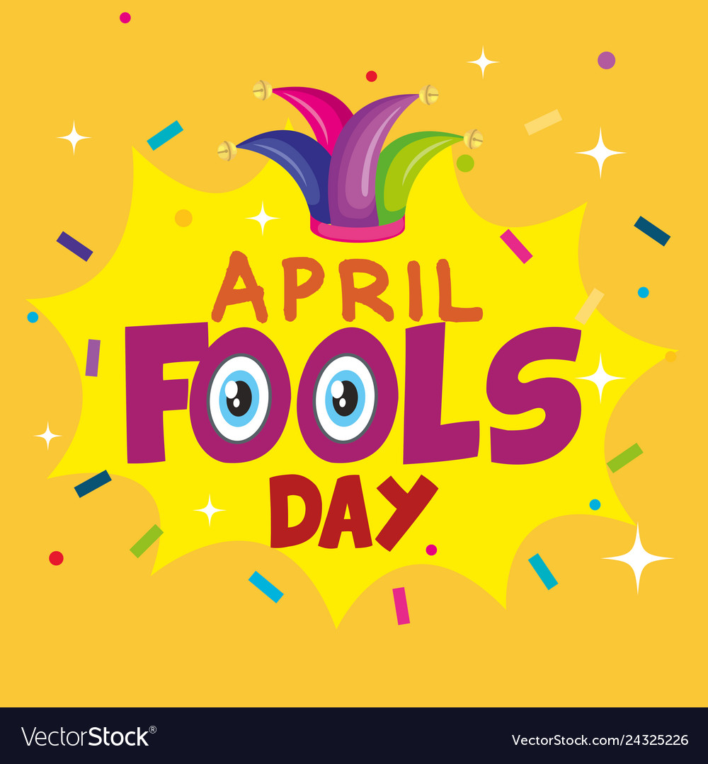 April fools day card with joker hat Royalty Free Vector