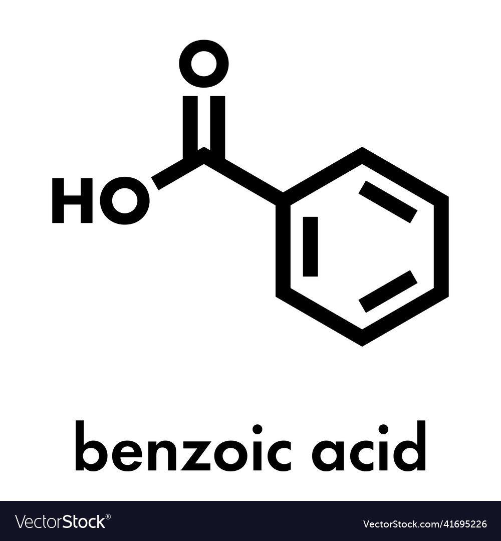 Benzoic acid molecule benzoate salts are used Vector Image