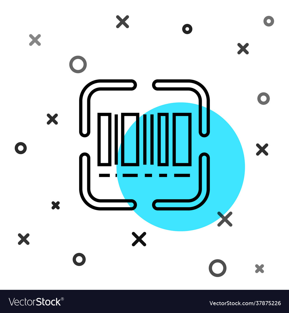 Black line scanner scanning bar code icon isolated vector image Black line scanner scanning bar code icon isolated
