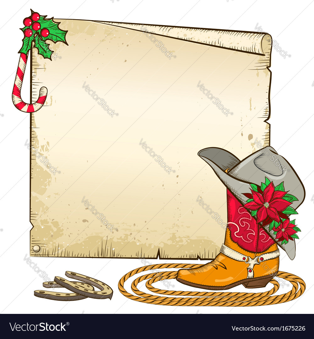 Christmas paper background with horseshoes