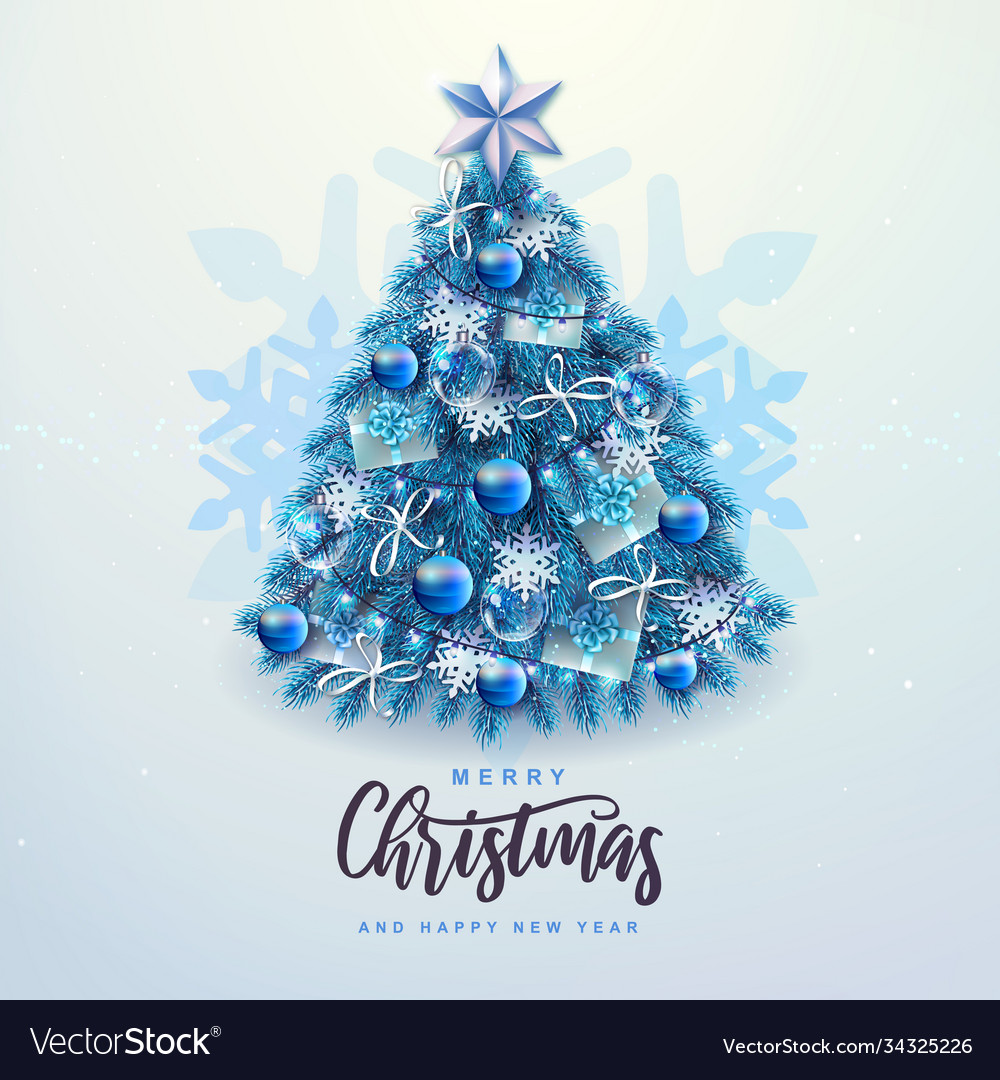 Holiday decorative christmas tree Royalty Free Vector Image