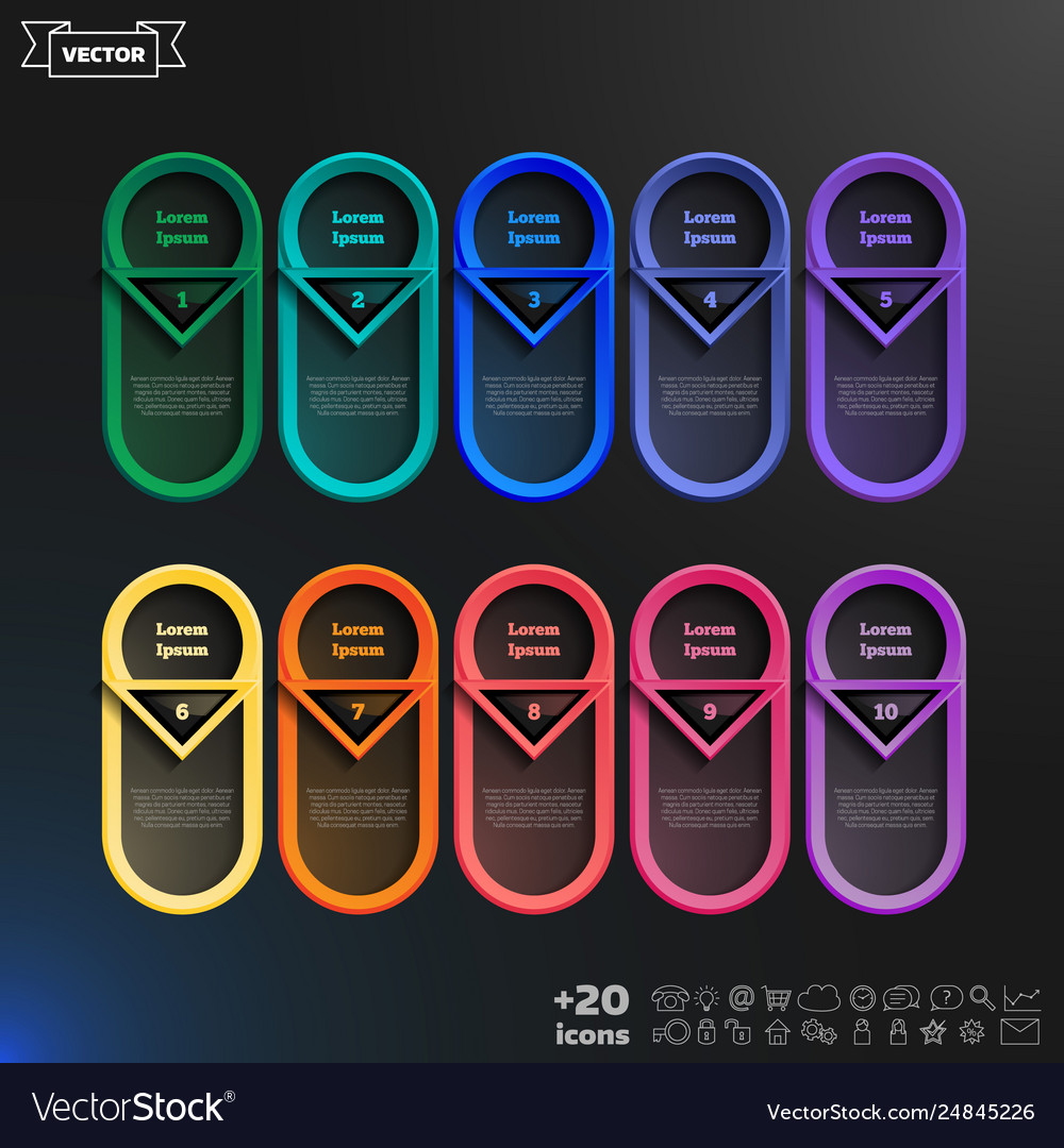 Infographic design list with colorful circles vector image Infographic design list with colorful circles