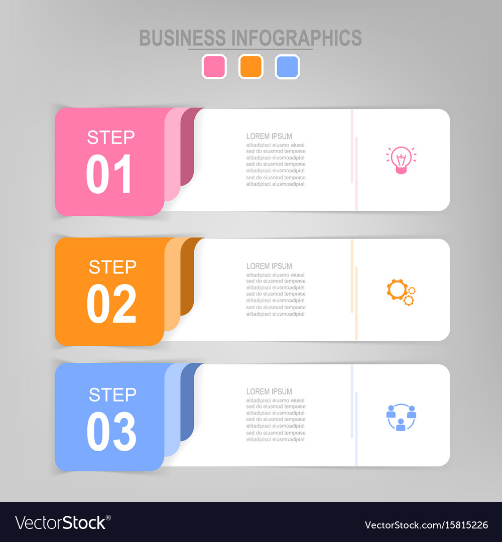 Infographic of step flat design business icon Vector Image