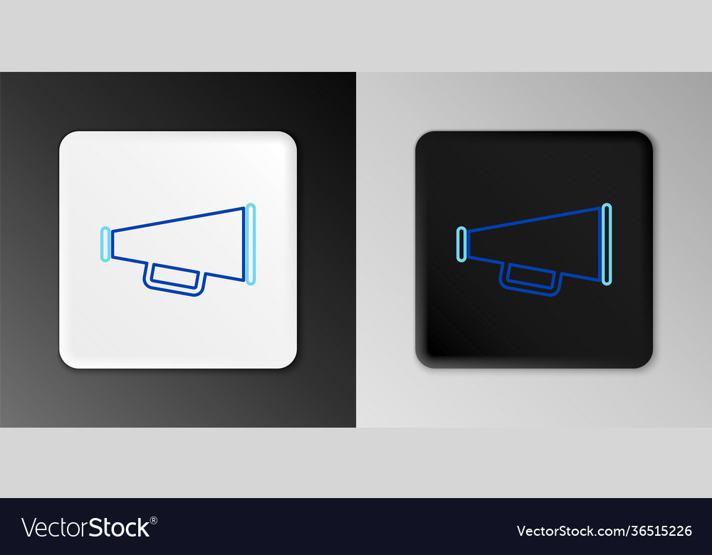 Line megaphone icon isolated on grey background