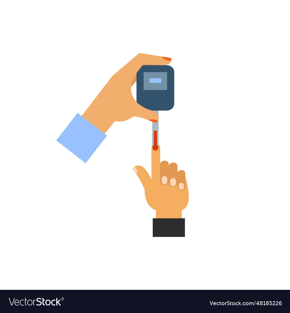 Measuring blood sugar level icon Royalty Free Vector Image