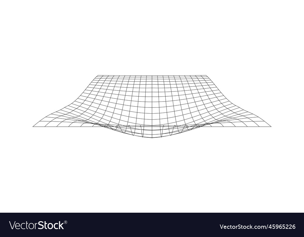 Netz mit konvexer Wirkung verzerrte Gitteroberfläche vector image Netz mit konvexer Wirkung verzerrte Gitteroberfläche