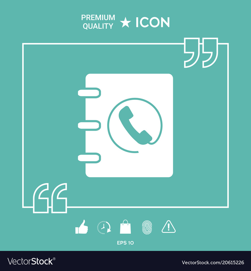 Notebook address phone book icon with handset