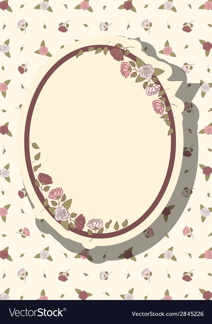 Retro frame with abstract flowers event design