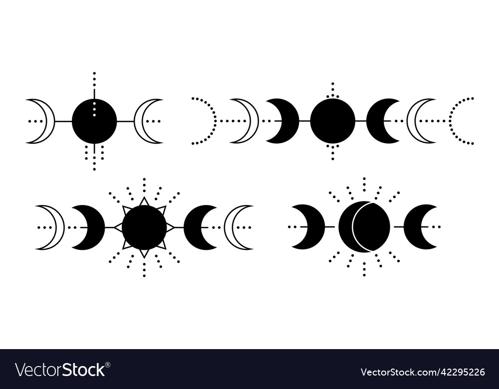 Sun and moon set graphic cycle