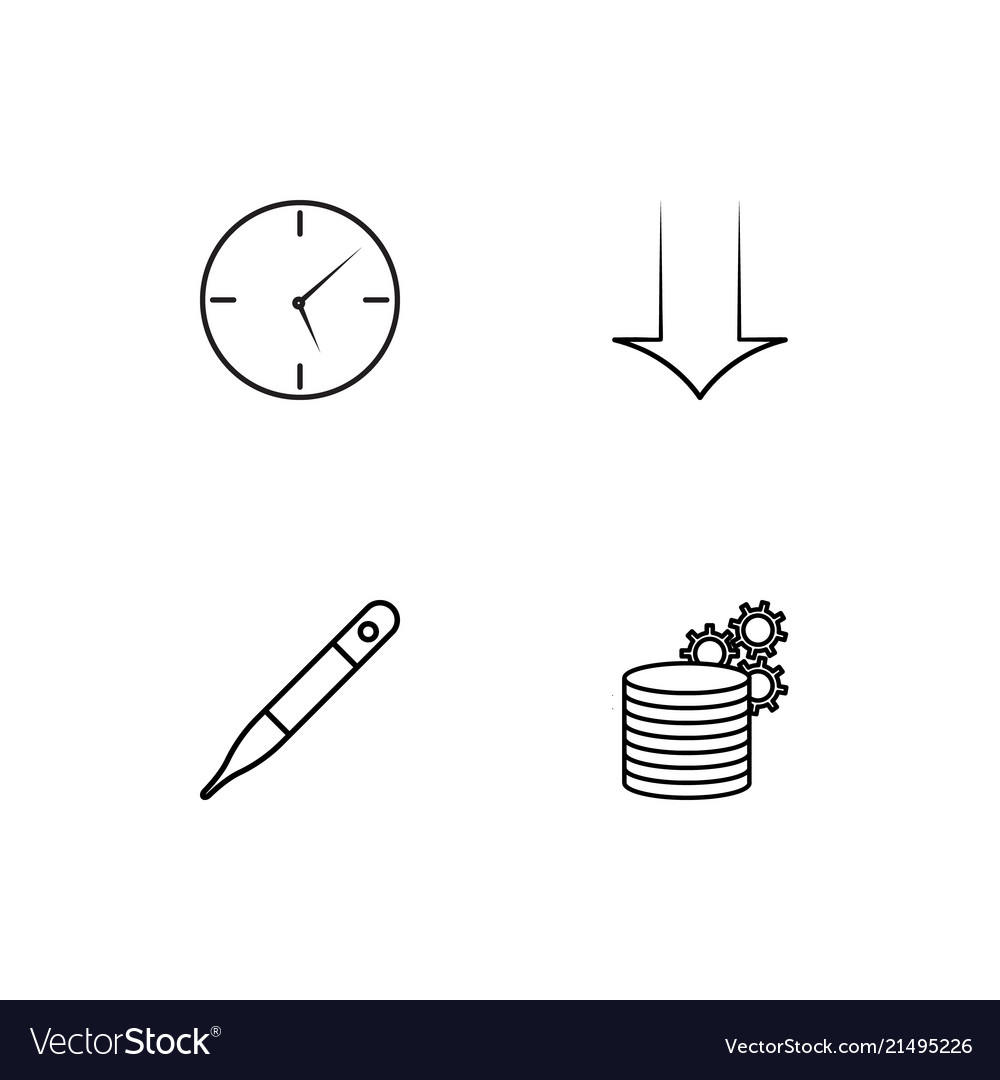 Time linear icons set simple outline