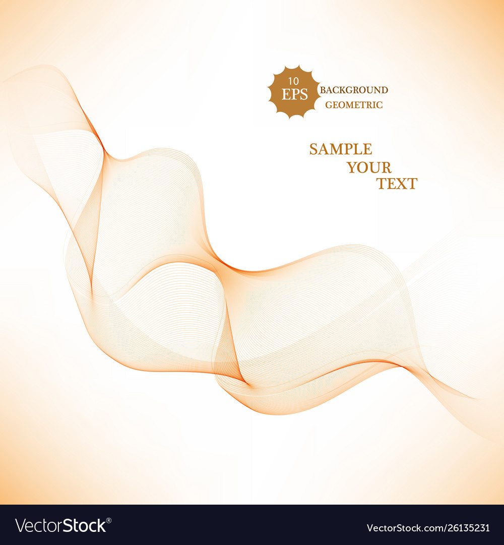 Abstract orange color wave design element vector image Abstract orange color wave design element