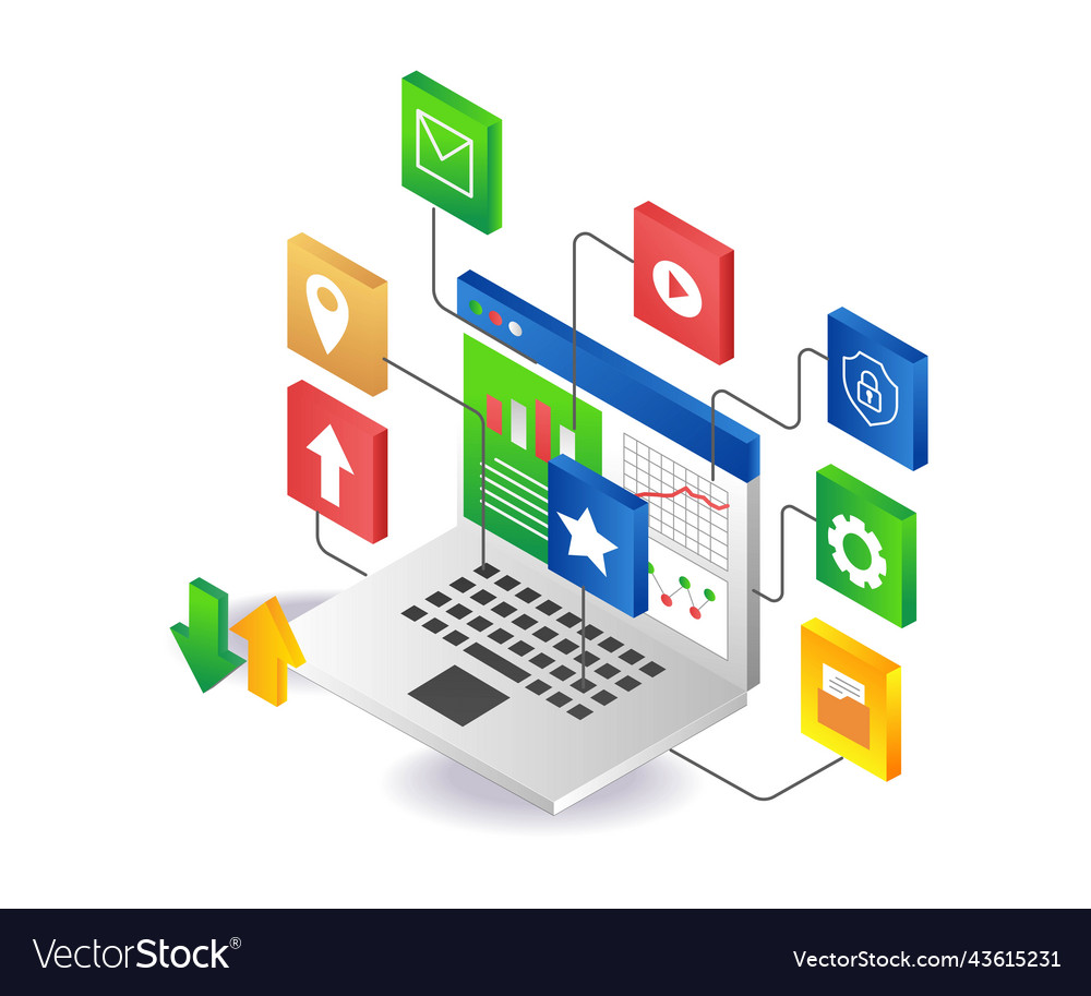 Analyze the data of many applications Royalty Free Vector