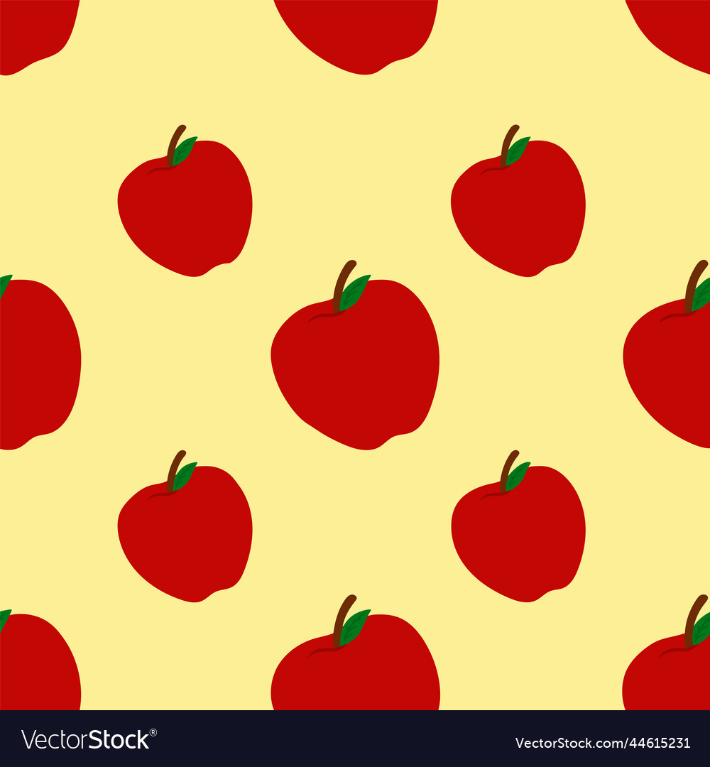 Apple Seamless Pattern Concept Red Apples Vector Image