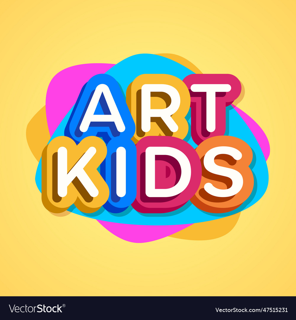 Art kids logo colorful style Royalty Free Vector Image