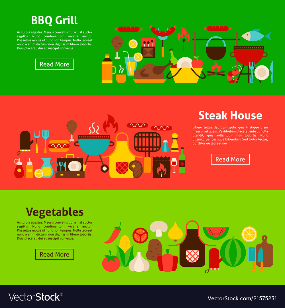 Bbq grill web banners