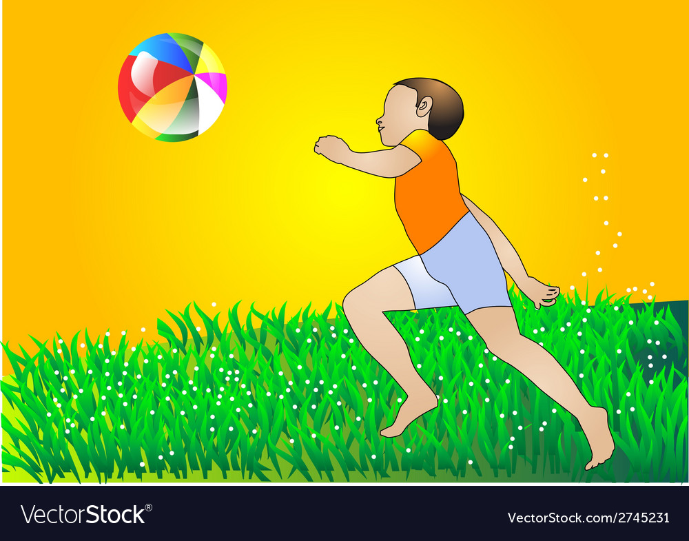 Boy with multicolor ball