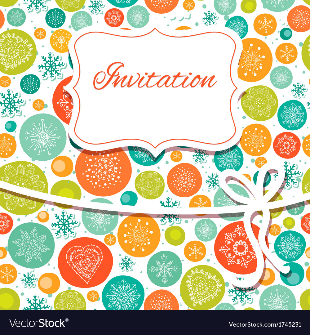 Christmas invitation card Royalty Free Vector Image