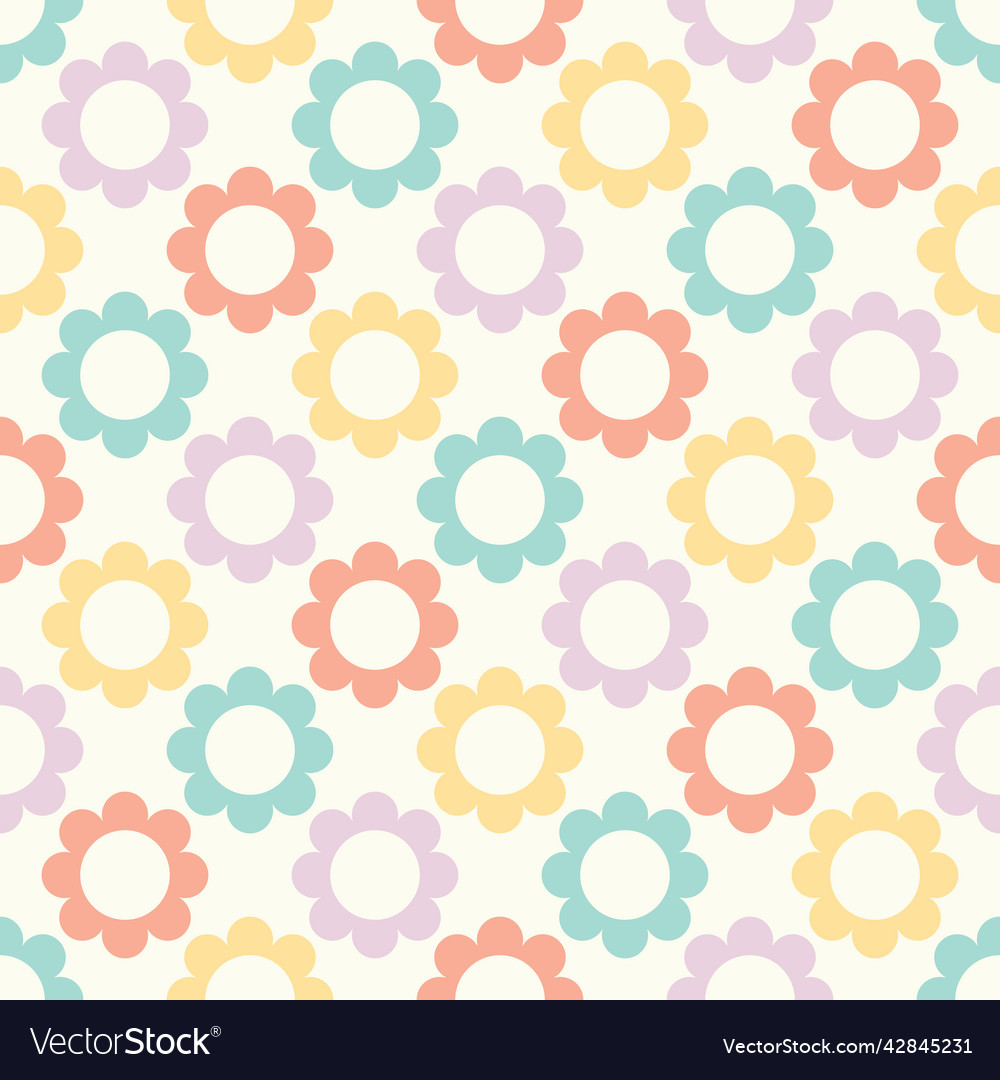 Cute flower power seamless pattern decorative vector image Cute flower power seamless pattern decorative