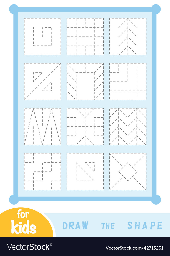 Draw the shapes education game for children Vector Image