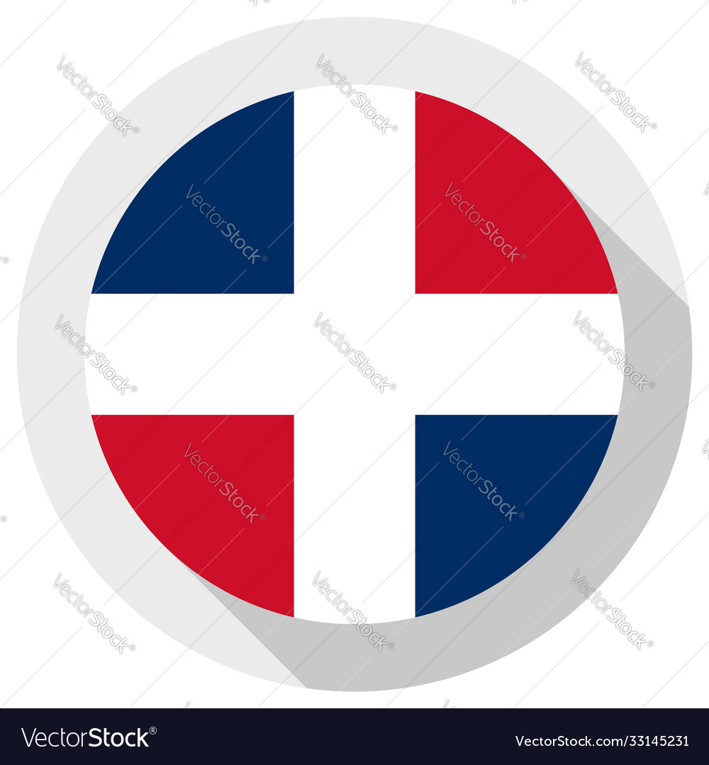 Flag dominican republic round shape icon on Vector Image