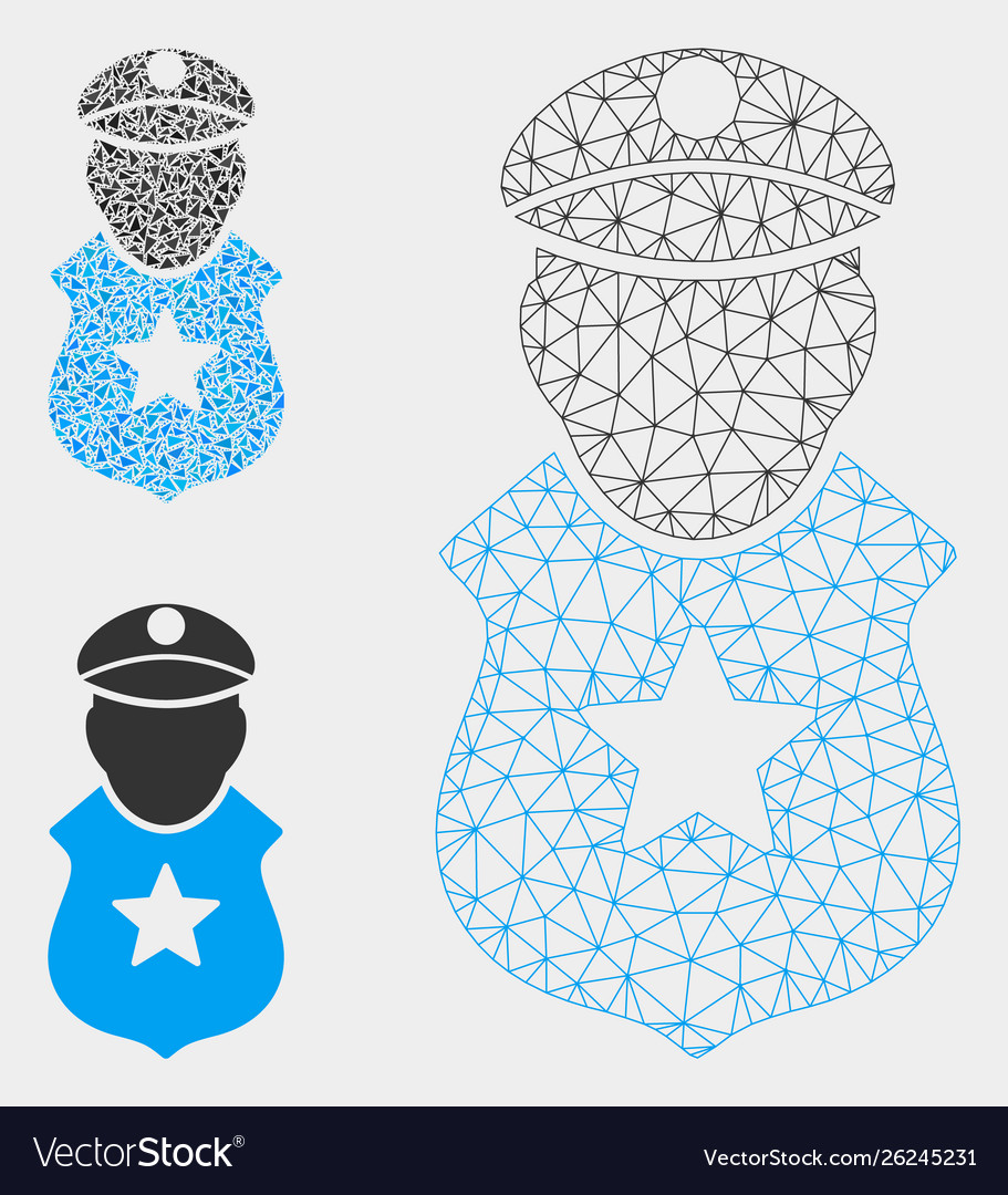 Guard man mesh 2d model and triangle mosaic