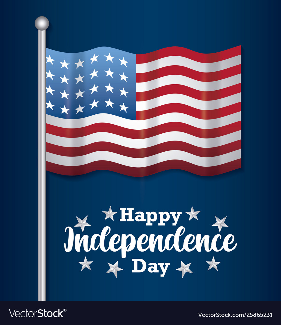 Happy independence day card with flag Royalty Free Vector