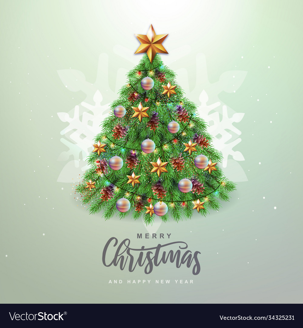 Holiday decorative christmas tree Royalty Free Vector Image